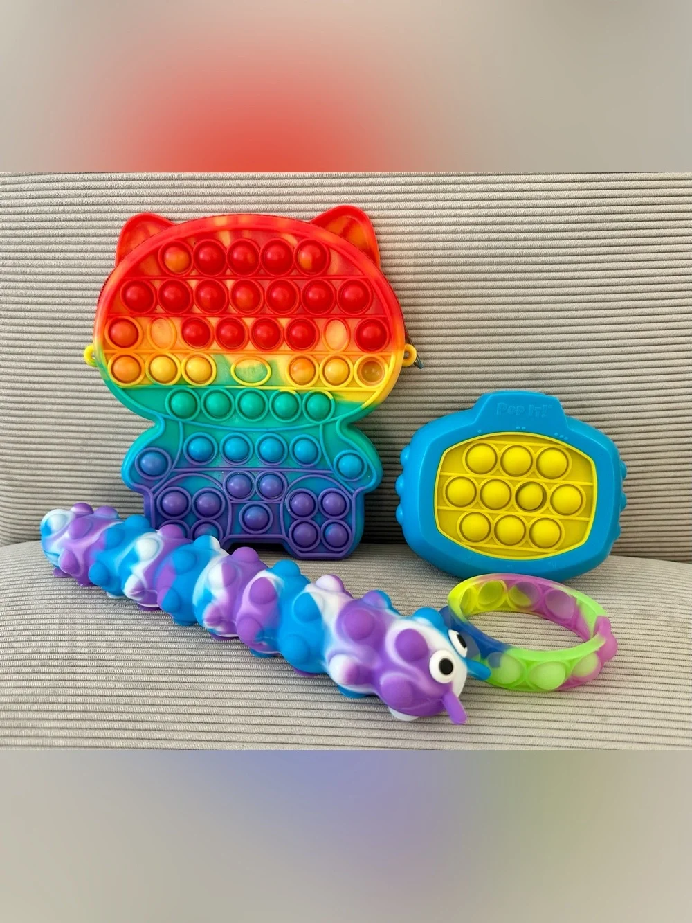 Assortment of popular POP-IT silicone fidget toys (4 in bundle)